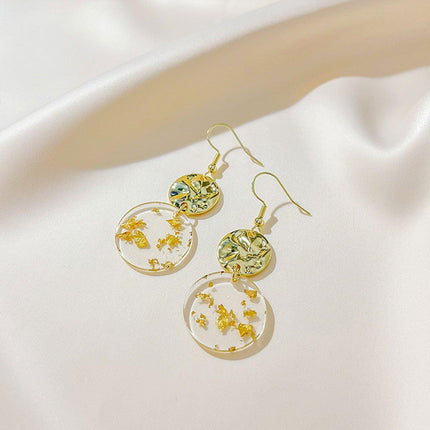 Chinese Vintage Acrylic Round Pendant Long Earrings Fashion Jewelry for Women