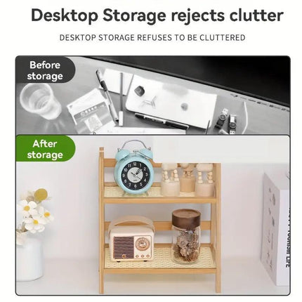 Multi Tier Desktop Storage Shelf Organizer Rack for Home Office and Study Use