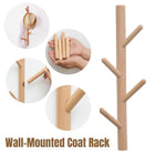 Wooden Wall Mounted Coat Rack Shelf Entryway Organizer with Hooks for Clothes