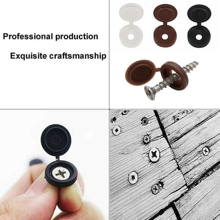100/200X Plastic Screw Cover Caps Holes Cams Furniture Kitchen Button Nuts Bolts - Aimall
