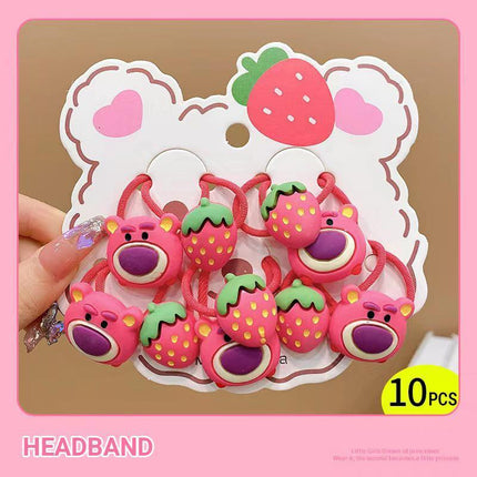 Cute hair bands with cartoon bear and strawberries design