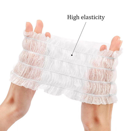100 Beauty Salon Care Non-woven Hair Band White Edge Band Disposable Hair Net
