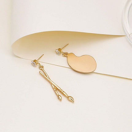 Artistic Asymmetric Earrings Brush and Drawing Board Design Creative Jewelry