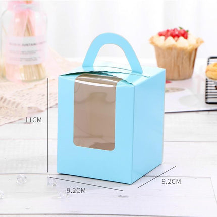 50 Pack Premium Cupcake Boxes with Window Thickened Cardboard Muffin Holders