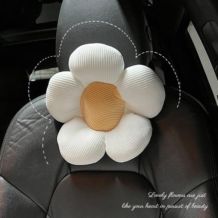 Plush Headrest Neck Pillow Cute Flower Cushion Soft Travel Support for Neck Rest