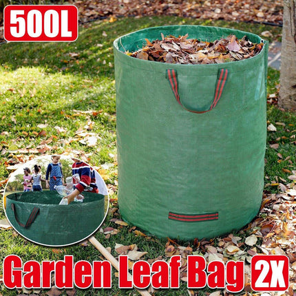 2PCS 500L Garden Leaf Collection Bag Large Reusable Waterproof Yard Storage Bags