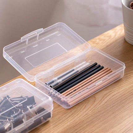 Large Capacity Transparent Plastic Pencil Case Multifunctional Student Art Box