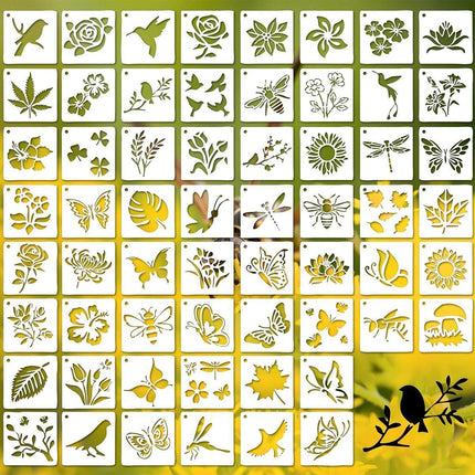 60X Flower Painting Stencils on Wood Canvas Reusable Stencil Art Template Fabric