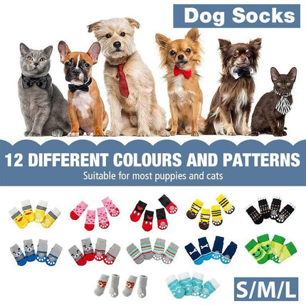 Dog Socks Non-Slip Grip Slip Anti-Skid - Puppy Cat Pet Shoes Slippers S Size - Aimall