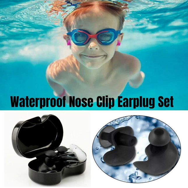 Waterproof Silicone Swimming Earplug Set Soundproof Earplugs with Nose Clip