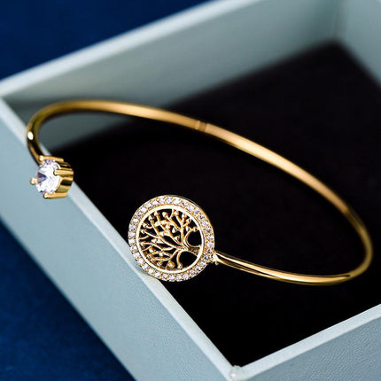 Hollow Tree of Life Bracelet Retro Fashion Jewelry Adjustable Hope Bangle
