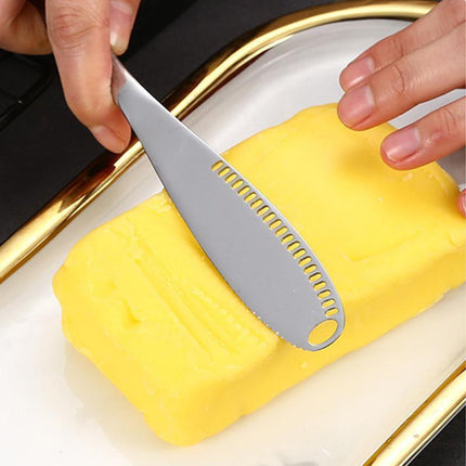 Stainless Steel Butter Knife Cold Hard Butter Serrated Edge Spreader Cheese Jam - Aimall