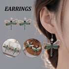 Vintage Dragonfly Earrings Ethnic Fabric Dangle Jewelry for Women Fashion