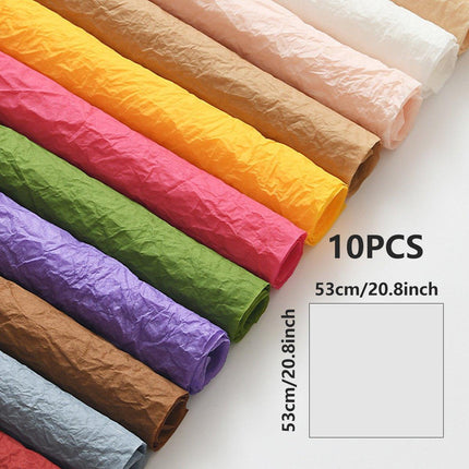 10pcs Pleated Chennai Flower Packaging Bouquet Hand Kneading Paper Craft