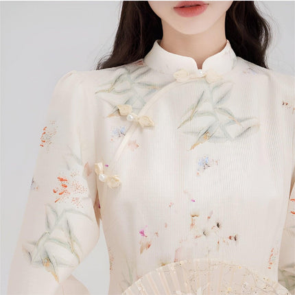 White New Elegant Cheongsam Qipao Chinese Traditional Modified Dress Women Fashion - Aimall