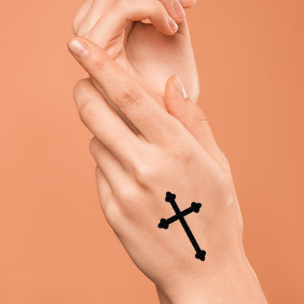 Temporary Cross Crucifix Tattoo Sticker Waterproof Body Art Fake Tattoo Decal - Aimall