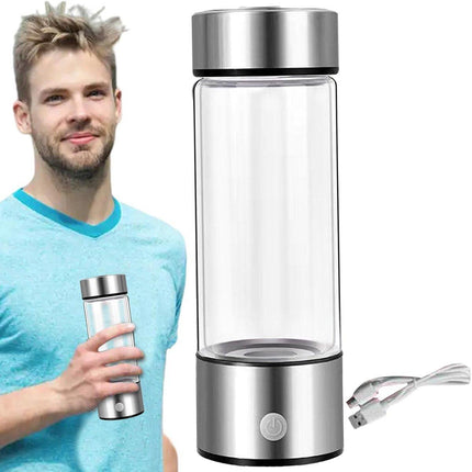 420ml Hydrogen Water Generator Bottle USB Rechargeable Borosilicate Glass