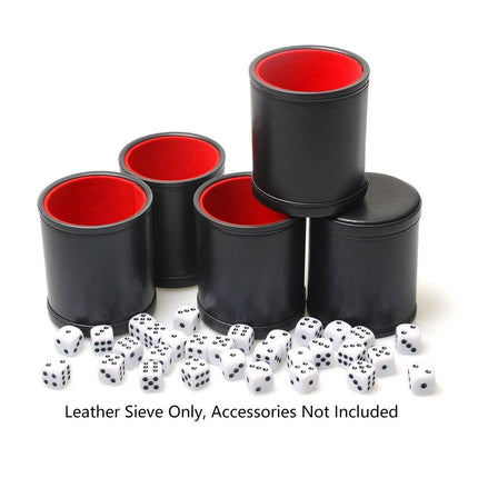 6pcs Leather Sieve Cups Dice Cups Set Colorful Cups for Board Game Players