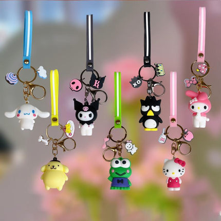Cute Keychain Cartoon Animation Keyring Melody Kuromi Purin Pendant Accessories AU - Aimall
