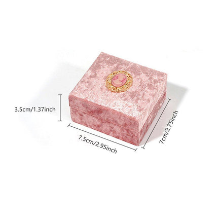 5PCS Pink Vintage Jewelry Velvet Ring Necklance Box Gift Wedding Box