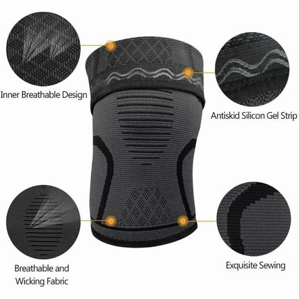 AOLIKES®3D Weaving Knee Support Brace Sleeve Sports Joint Kneelet Leg Breathable Red - Aimall