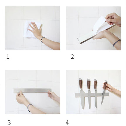 40/50cm Stainless Steel Magnetic Knife Rack Holder Knives Tool Shelf Magnet NEW - Aimall