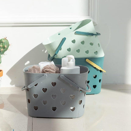 4pcs Handheld Love Storage Basket Bathroom Organizer Bath Storage Basket Set