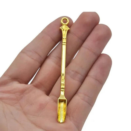 2PCS Gold Snuff Spoon Micro Spoon Spatula Spoon Stainless Steel Scoop - Aimall
