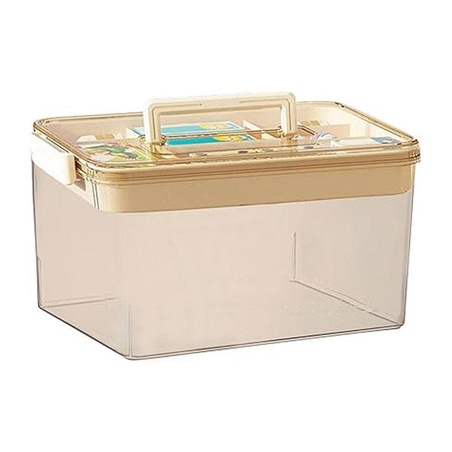 Large Capacity Two-Layer Medicine Box Household Transparent Medical Storage Box