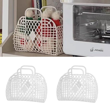 16pcs Diamond Plastic Bath Storage Basket Handheld Soft Bathroom Wash Basket Set