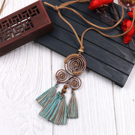 Long Bohemian Necklace Romantic SU Pendant Retro National Style Collars Jewelry