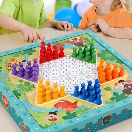 8-in-1 Board Game Set Chess Games Board Toy Backgammon Checkers Snakes Ladders - Aimall