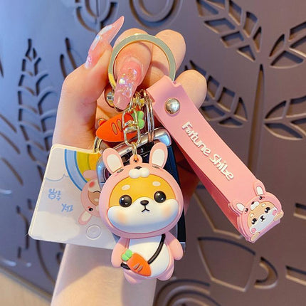 Cartoon Chinese Zodiac Furtune Shiba Inu Design Keychain Backpack Car Pendant - Aimall