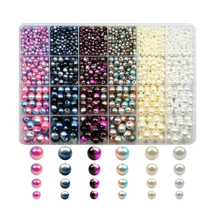 1890PCS Mermaid Faded Colour Perforated Pearl DIY Craft Set Jewelry Making