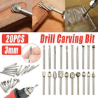 20pcs 3mm Solid Carbide Burrs Set for Rotary Tool Drill Die Carving Accessories