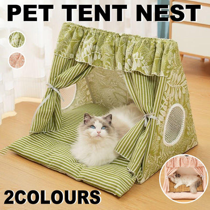 Cat Tent Pet Kennel Dog House Bed Removable Washable Foldable Comfortable Design