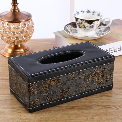 High-End PU Leather Tissue Box Holder for Hotel Home Office Decor Elegant Design