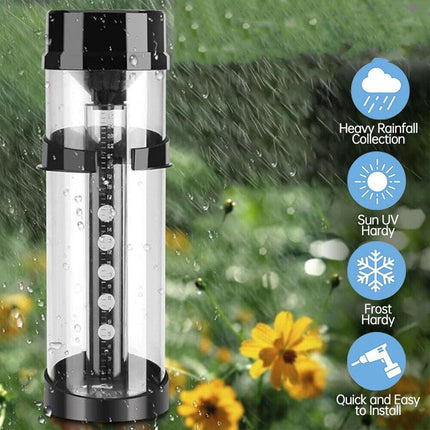 Outdoor Rain Gauge Weather Station Rainfall Measuring Collector for Garden Yard