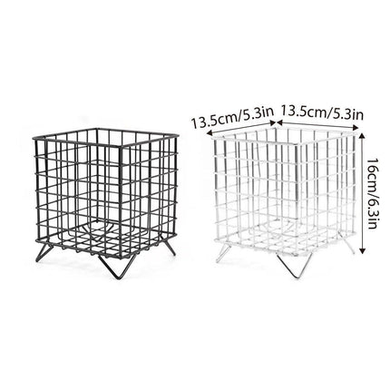 Large Wrought Iron Storage Basket Desktop Organizer Box for Dormitory Cosmetics