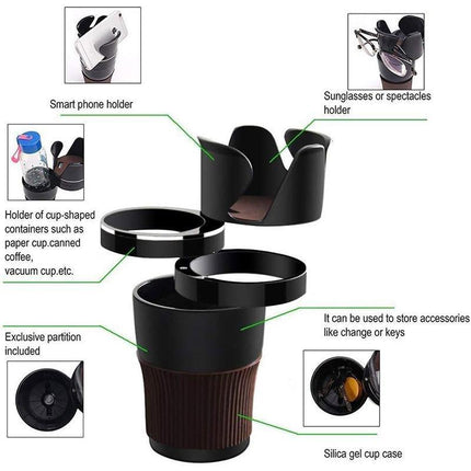 Multifunctional Car Cup Holder Storage Box Drink Organiser Vehicle Accessories