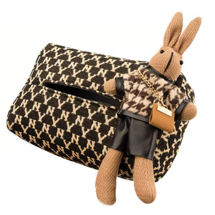 Car Tissue Box Cute Fabric Hanging Box for Car and Living Room Tissue Organizer