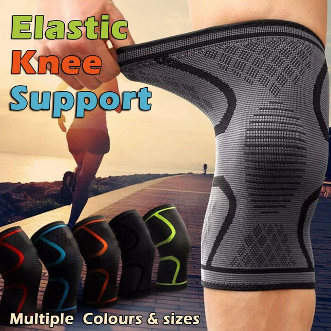 AOLIKES 3D Weaving Knee Support Brace Sleeve Joint Kneelet Leg Breathable Black - Aimall