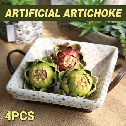 4PCS Artificial Succulent Plant French Lily Artichoke Head Household Room Decor
