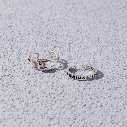 Geometric Cross Opening Ring Women Adjustable Retro Fashion Jewelry Gift