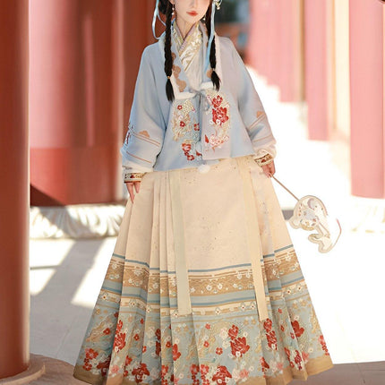 Ming Dynasty Hanfu Female Cashmere Thick Short Jacket Chinese Style Winter Coat