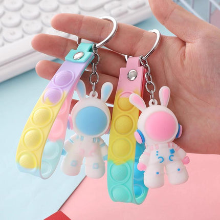 Cute Space Rabbit Keychain Space Rabbit Pendant Key Ring Key Chain Bag Charm - Aimall