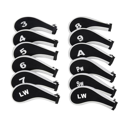 12Pcs Golf Head Cover Iron Putter Driver Headcover Protective Set Club Covers - Aimall