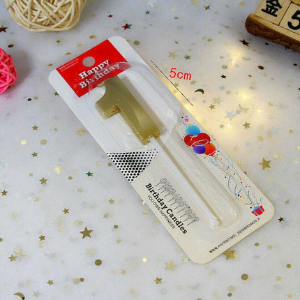Classic Number Candles Individually Packed With Stand Birthday Make Up Ur Number Gold - Aimall