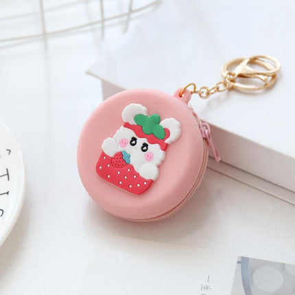 Bag Charm Coin Purse Keychain Zipper Change Purse Key Ring Purse With Keychain - Aimall