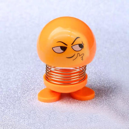 Emoji Car Expression Decoration Shaking Head Auto Cartoon Ornament Spring Swing - Aimall
